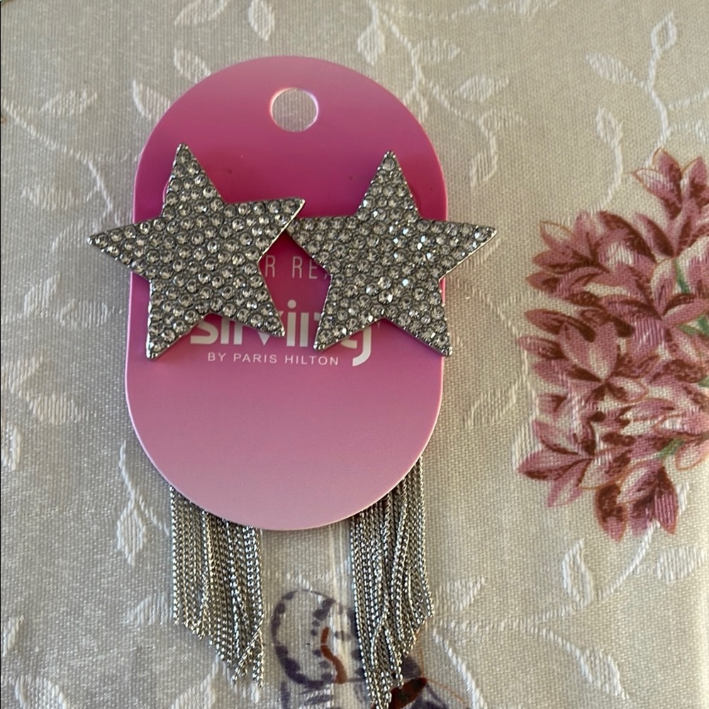 Paris Hilton Silver Star Earrings